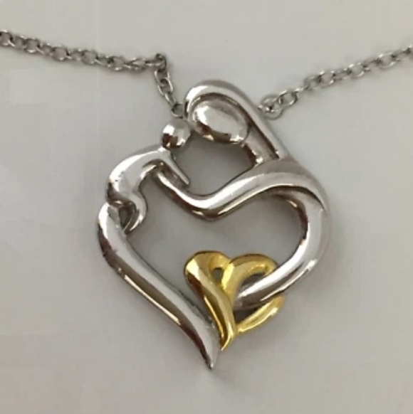 Giani Bernini Jewelry - Giani Bernini Mother And Child Heart 925 Sterling Silver Pendant with Chain NWT